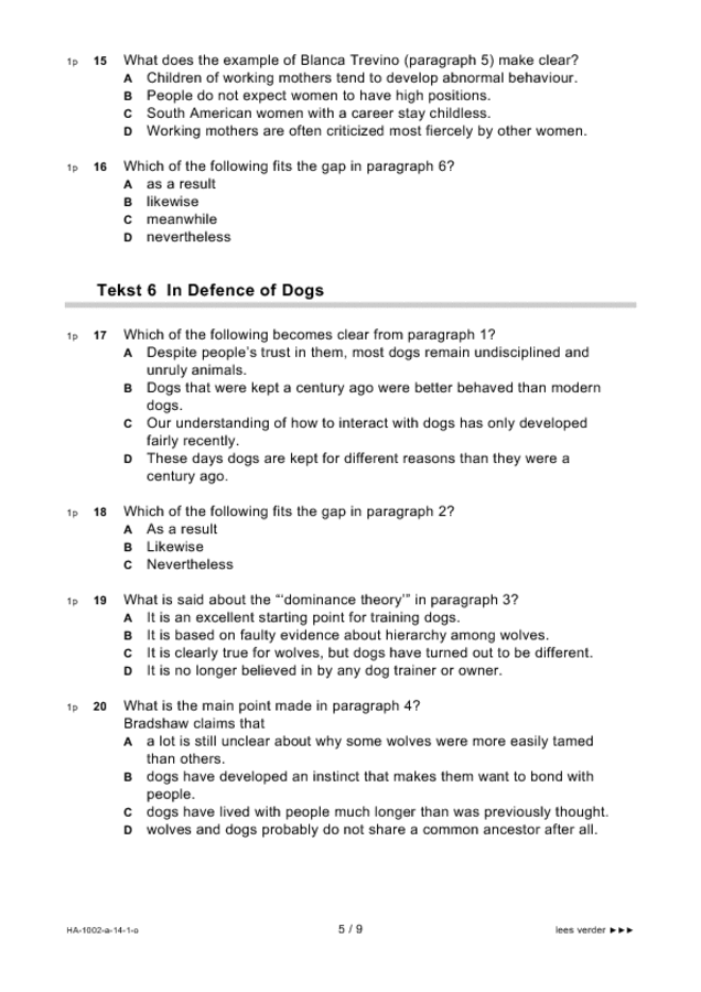 Opgaven examen HAVO Engels 2014, tijdvak 1. Pagina 5