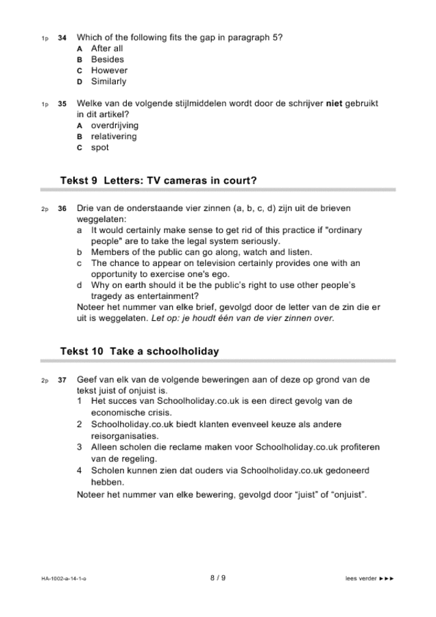 Opgaven examen HAVO Engels 2014, tijdvak 1. Pagina 8