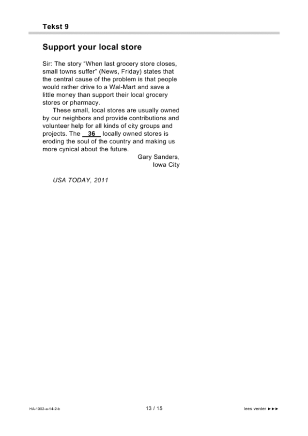 Bijlage examen HAVO Engels 2014, tijdvak 2. Pagina 13