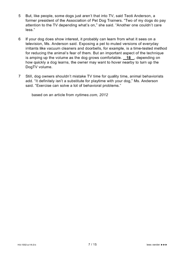 Bijlage examen HAVO Engels 2014, tijdvak 2. Pagina 7