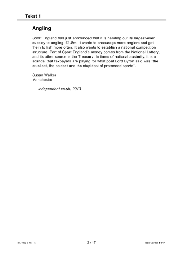 Bijlage examen HAVO Engels 2015, tijdvak 1. Pagina 2