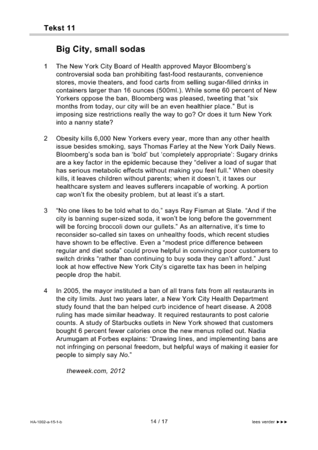 Bijlage examen HAVO Engels 2015, tijdvak 1. Pagina 14