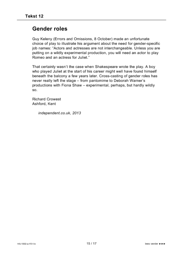 Bijlage examen HAVO Engels 2015, tijdvak 1. Pagina 15