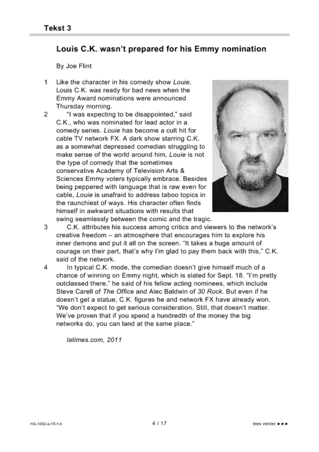 Bijlage examen HAVO Engels 2015, tijdvak 1. Pagina 4