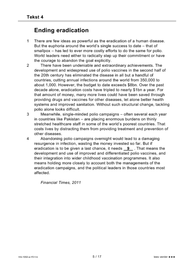 Bijlage examen HAVO Engels 2015, tijdvak 1. Pagina 5