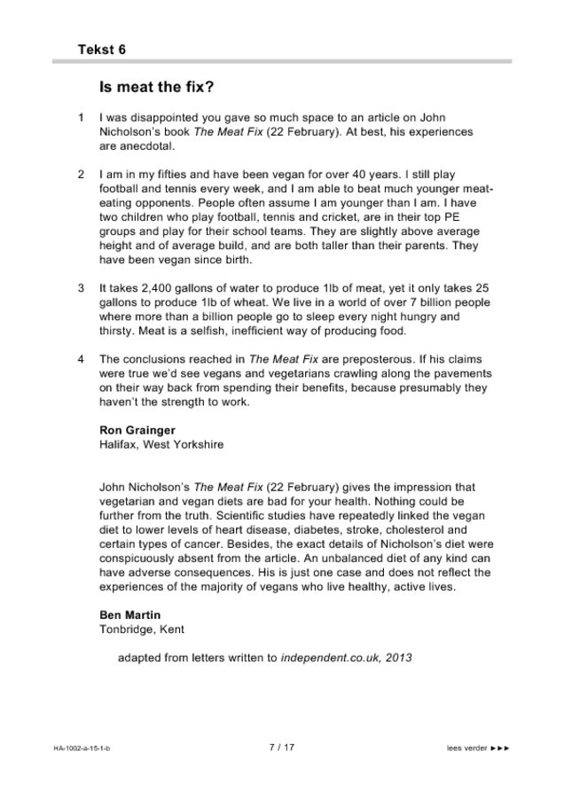 Bijlage examen HAVO Engels 2015, tijdvak 1. Pagina 7