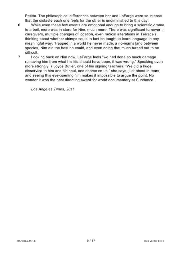Bijlage examen HAVO Engels 2015, tijdvak 1. Pagina 9