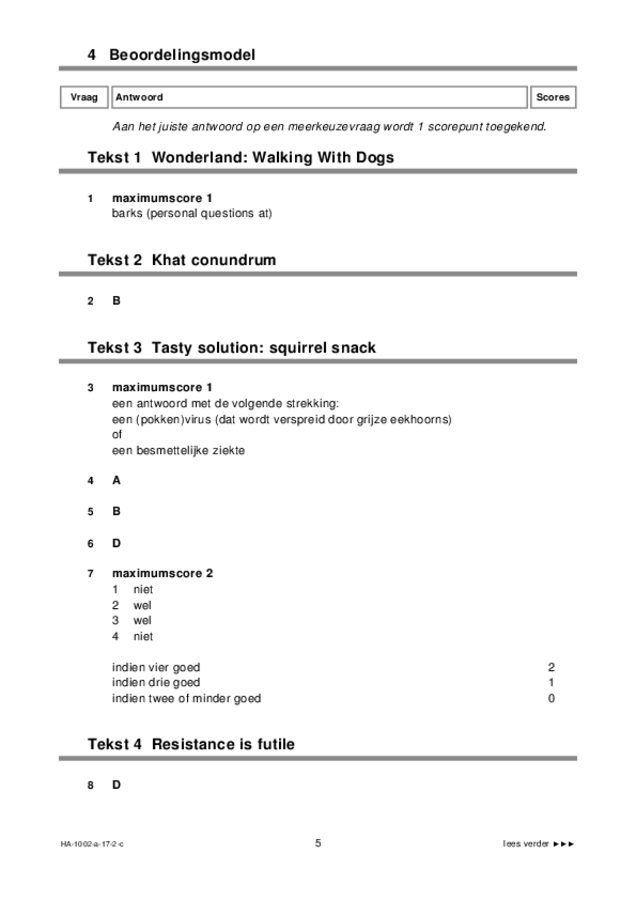 Correctievoorschrift examen HAVO Engels 2017, tijdvak 2. Pagina 5