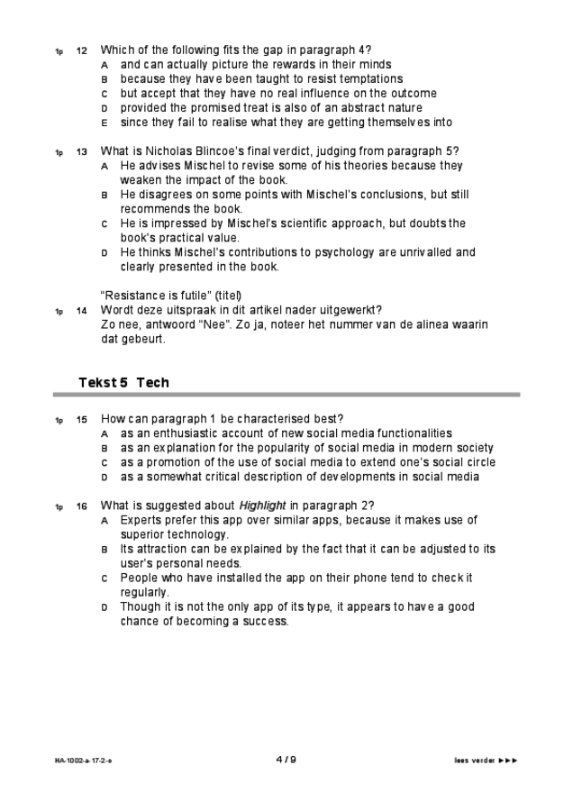 Opgaven examen HAVO Engels 2017, tijdvak 2. Pagina 4