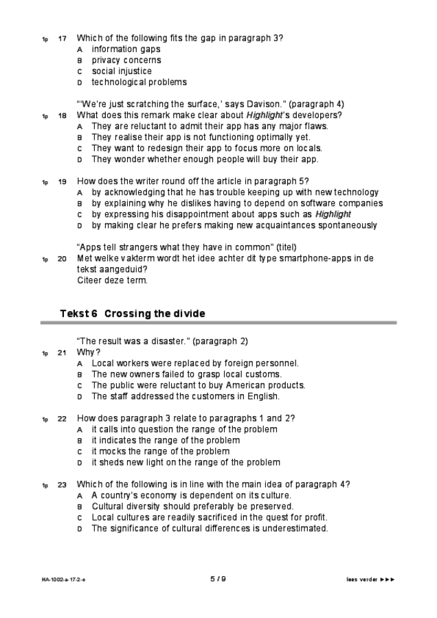 Opgaven examen HAVO Engels 2017, tijdvak 2. Pagina 5