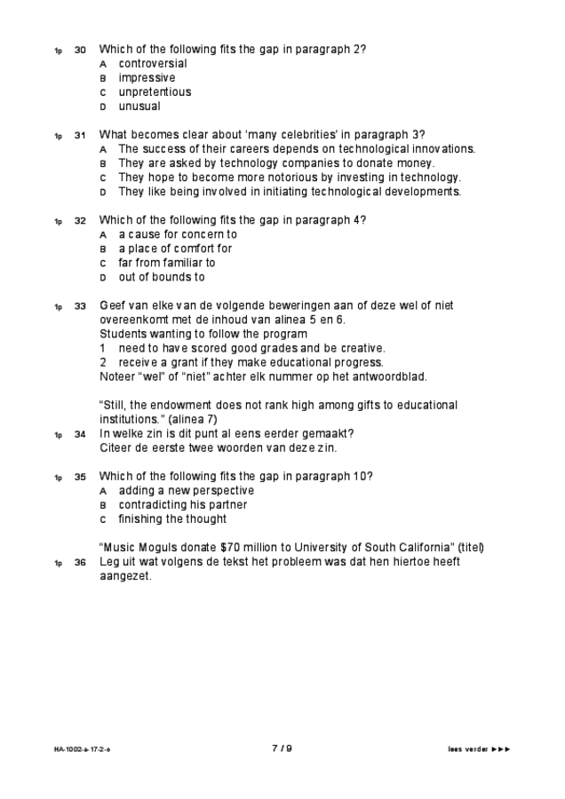 Opgaven examen HAVO Engels 2017, tijdvak 2. Pagina 7