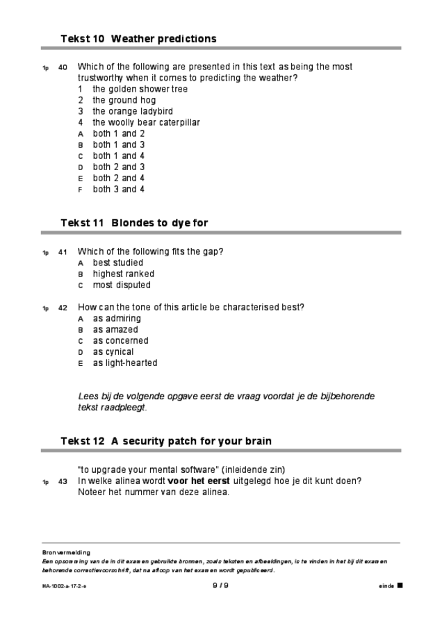 Opgaven examen HAVO Engels 2017, tijdvak 2. Pagina 9