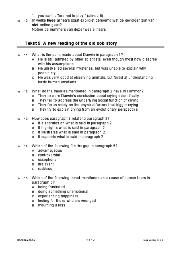Opgaven examen HAVO Engels 2018, tijdvak 1. Pagina 4