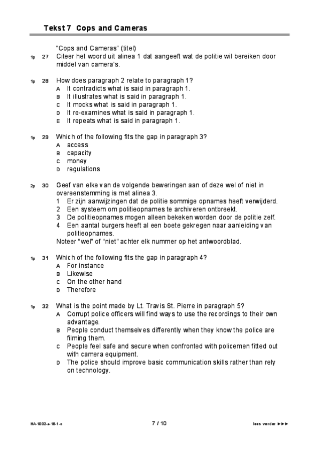 Opgaven examen HAVO Engels 2018, tijdvak 1. Pagina 7