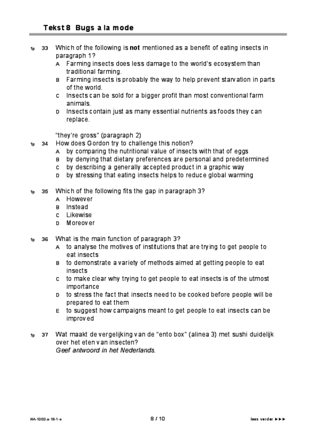 Opgaven examen HAVO Engels 2018, tijdvak 1. Pagina 8