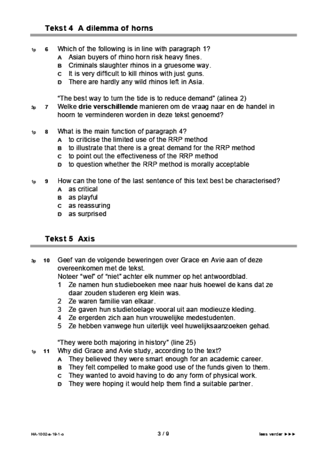 Opgaven examen HAVO Engels 2019, tijdvak 1. Pagina 3