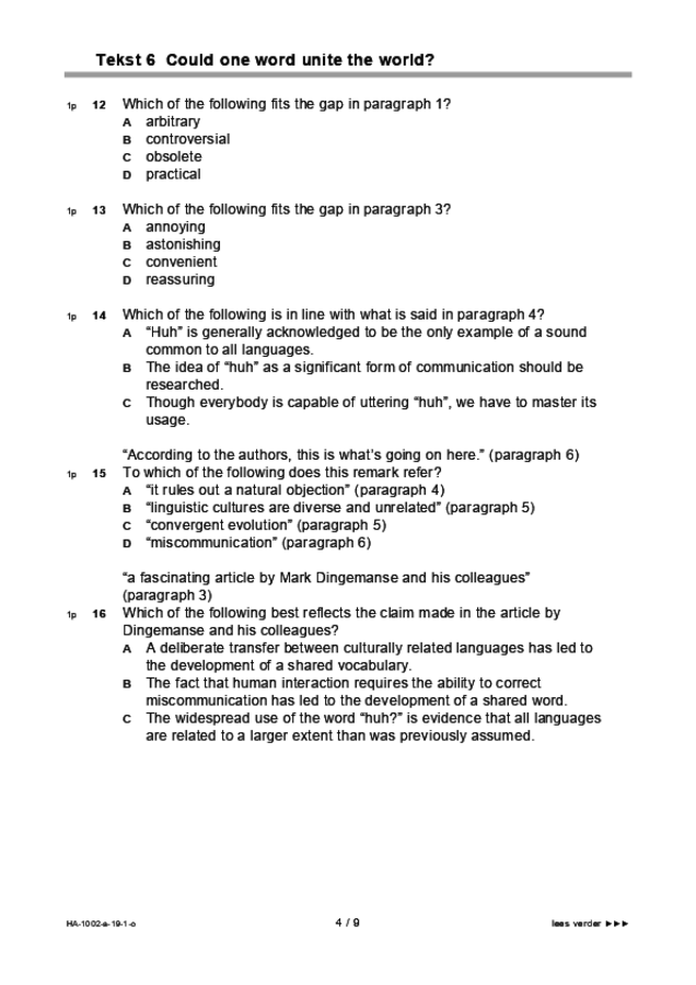 Opgaven examen HAVO Engels 2019, tijdvak 1. Pagina 4