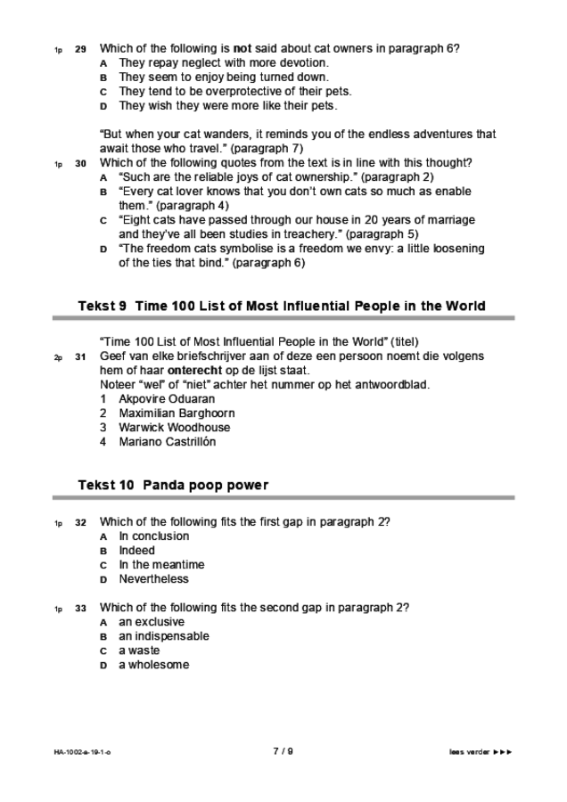 Opgaven examen HAVO Engels 2019, tijdvak 1. Pagina 7