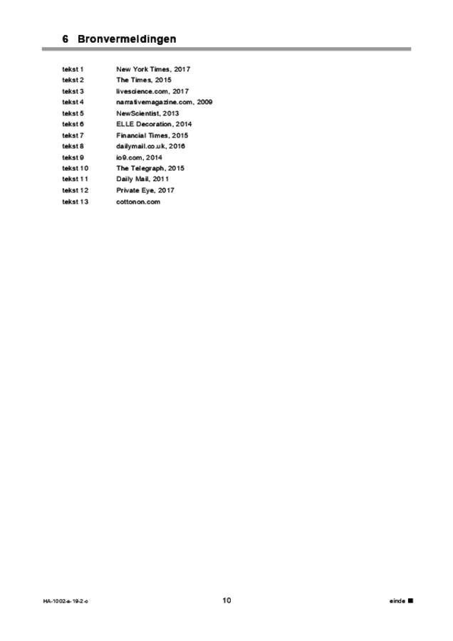Correctievoorschrift examen HAVO Engels 2019, tijdvak 2. Pagina 10
