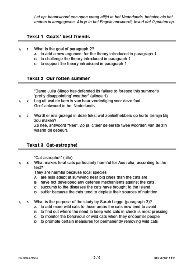 Opgaven examen HAVO Engels 2019, tijdvak 2. Pagina 2