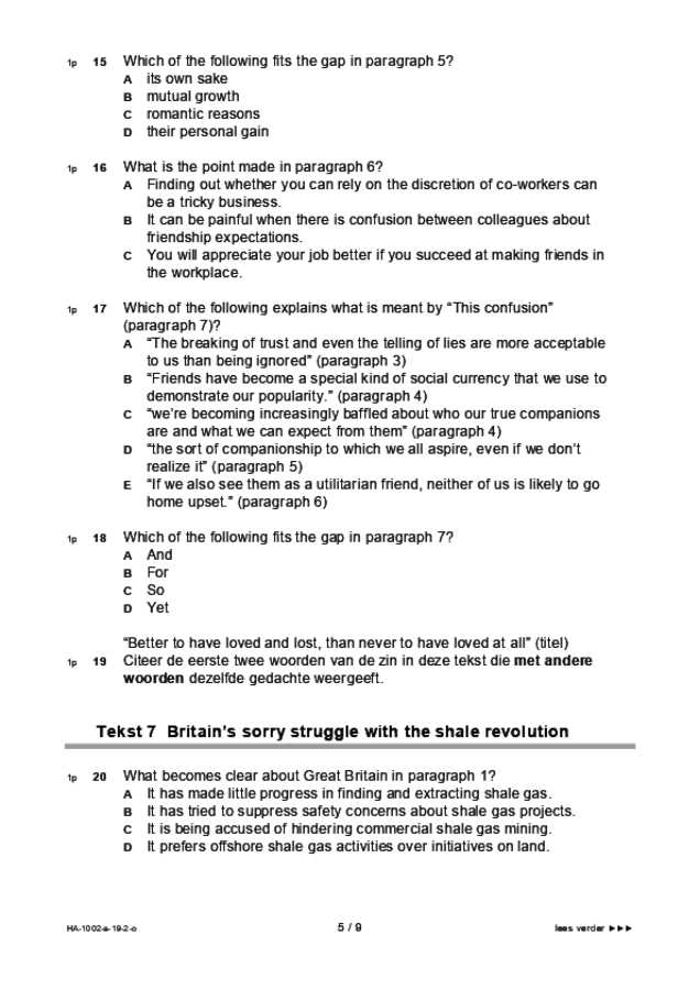Opgaven examen HAVO Engels 2019, tijdvak 2. Pagina 5