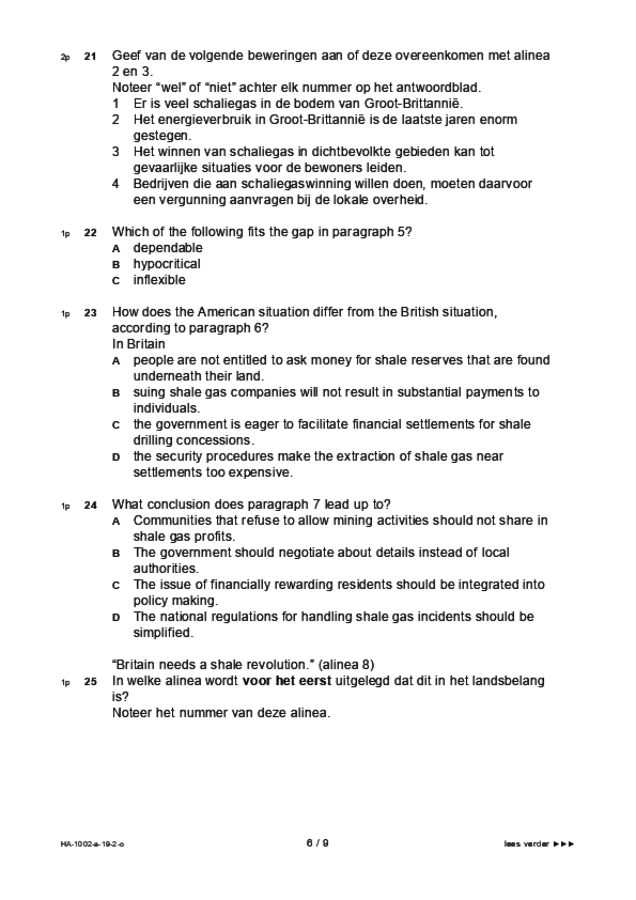 Opgaven examen HAVO Engels 2019, tijdvak 2. Pagina 6