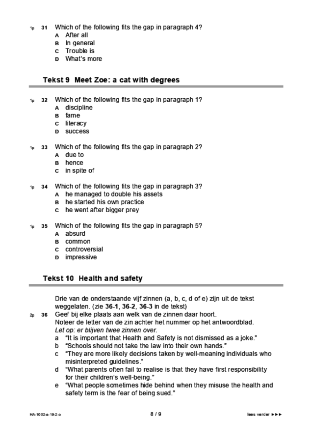 Opgaven examen HAVO Engels 2019, tijdvak 2. Pagina 8