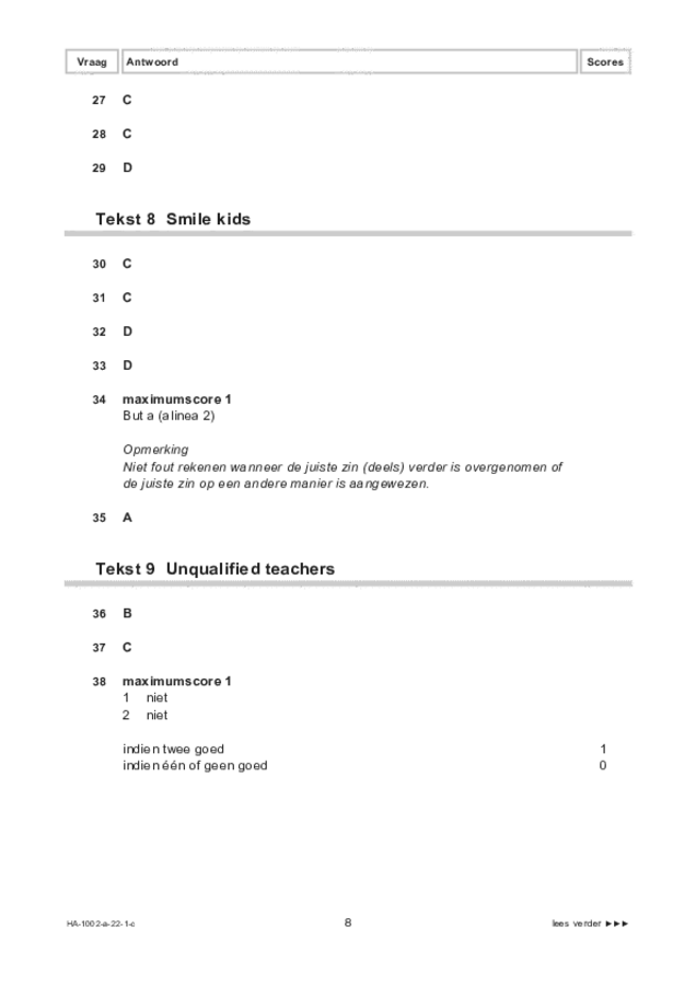 Correctievoorschrift examen HAVO Engels 2022, tijdvak 1. Pagina 8