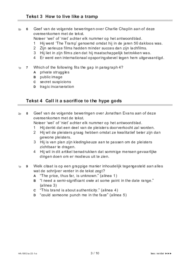Opgaven examen HAVO Engels 2022, tijdvak 1. Pagina 3