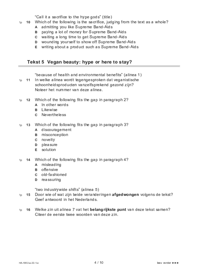 Opgaven examen HAVO Engels 2022, tijdvak 1. Pagina 4