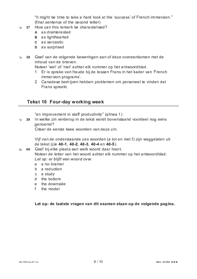 Opgaven examen HAVO Engels 2022, tijdvak 1. Pagina 9