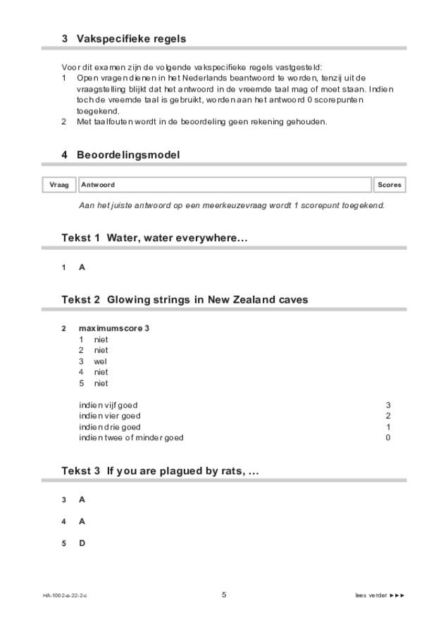 Correctievoorschrift examen HAVO Engels 2022, tijdvak 2. Pagina 5