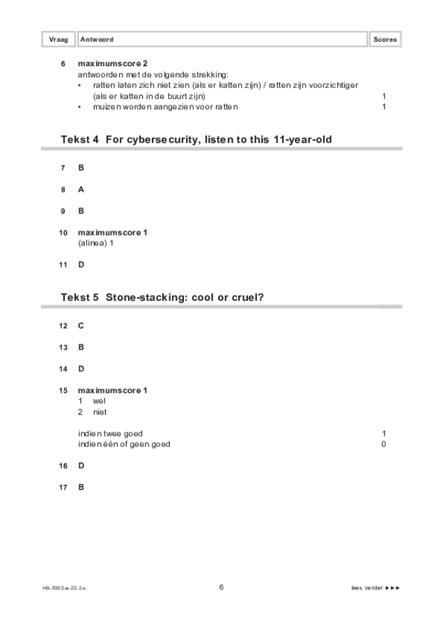 Correctievoorschrift examen HAVO Engels 2022, tijdvak 2. Pagina 6