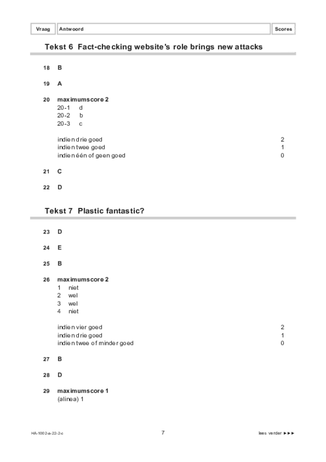 Correctievoorschrift examen HAVO Engels 2022, tijdvak 2. Pagina 7