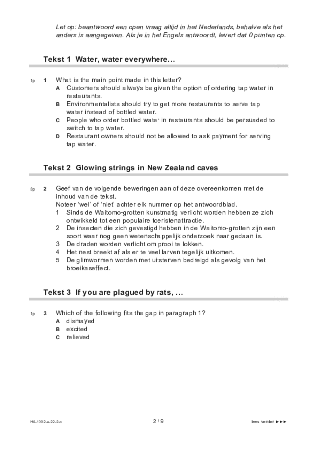 Opgaven examen HAVO Engels 2022, tijdvak 2. Pagina 2