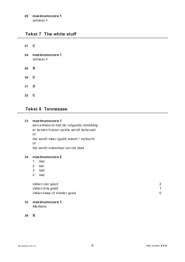 Correctievoorschrift examen HAVO Engels 2023, tijdvak 1. Pagina 8