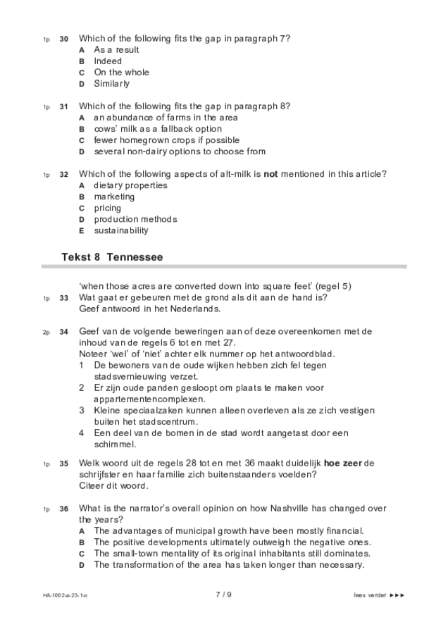 Opgaven examen HAVO Engels 2023, tijdvak 1. Pagina 7