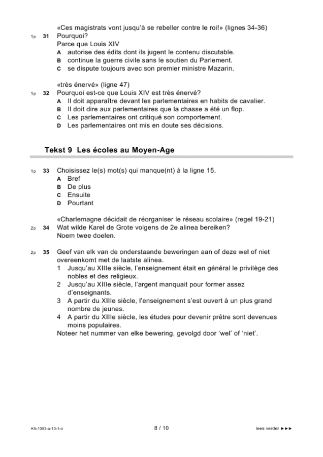 Opgaven examen HAVO Frans 2013, tijdvak 1. Pagina 8