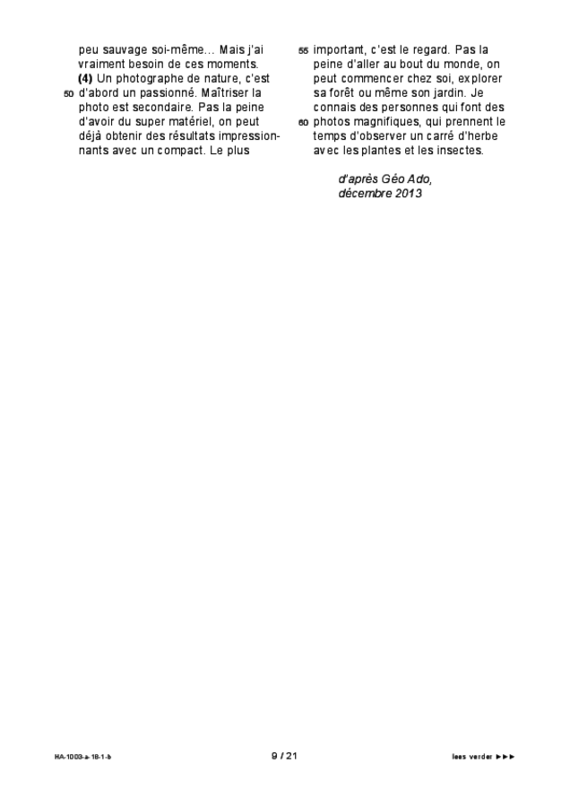Bijlage examen HAVO Frans 2018, tijdvak 1. Pagina 9