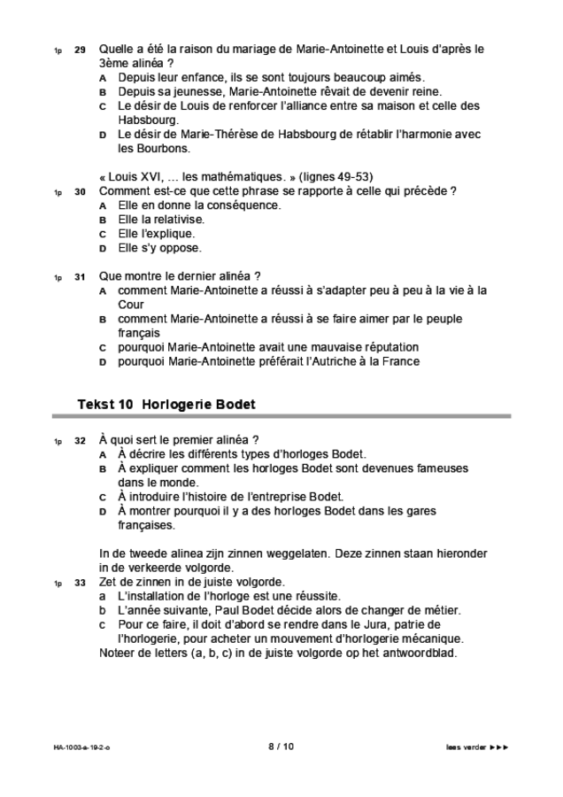 Opgaven examen HAVO Frans 2019, tijdvak 2. Pagina 8