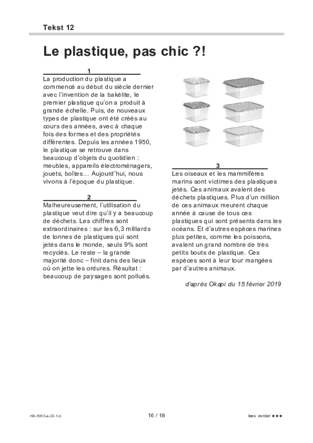 Bijlage examen HAVO Frans 2022, tijdvak 1. Pagina 16