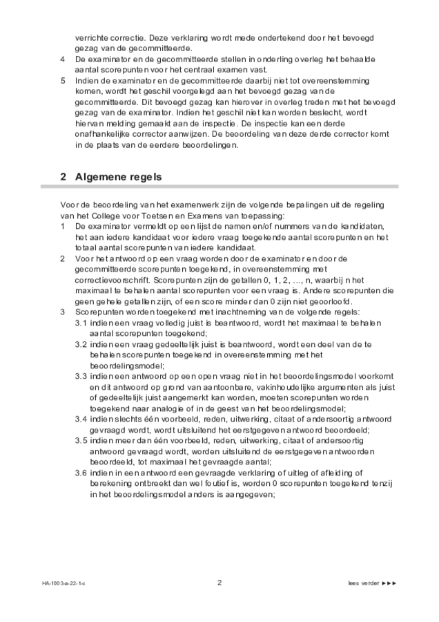 Correctievoorschrift examen HAVO Frans 2022, tijdvak 1. Pagina 2