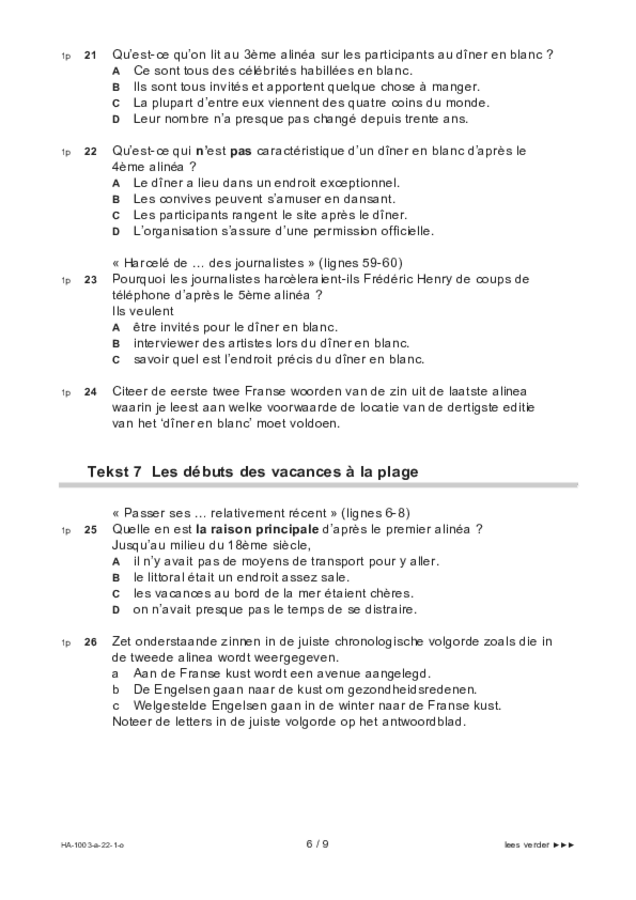 Opgaven examen HAVO Frans 2022, tijdvak 1. Pagina 6