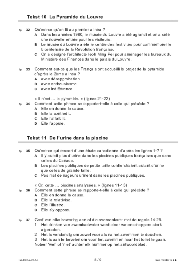 Opgaven examen HAVO Frans 2022, tijdvak 1. Pagina 8