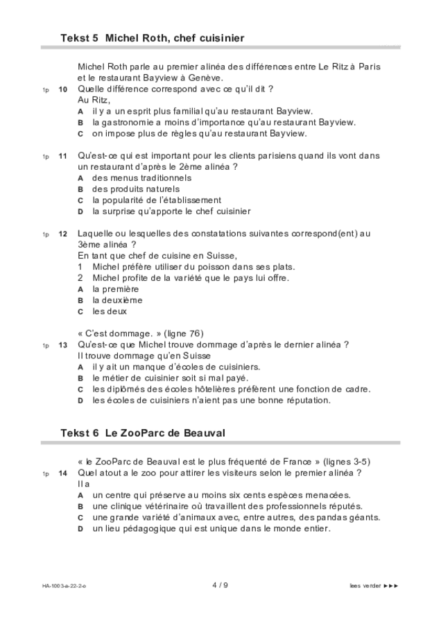 Opgaven examen HAVO Frans 2022, tijdvak 2. Pagina 4