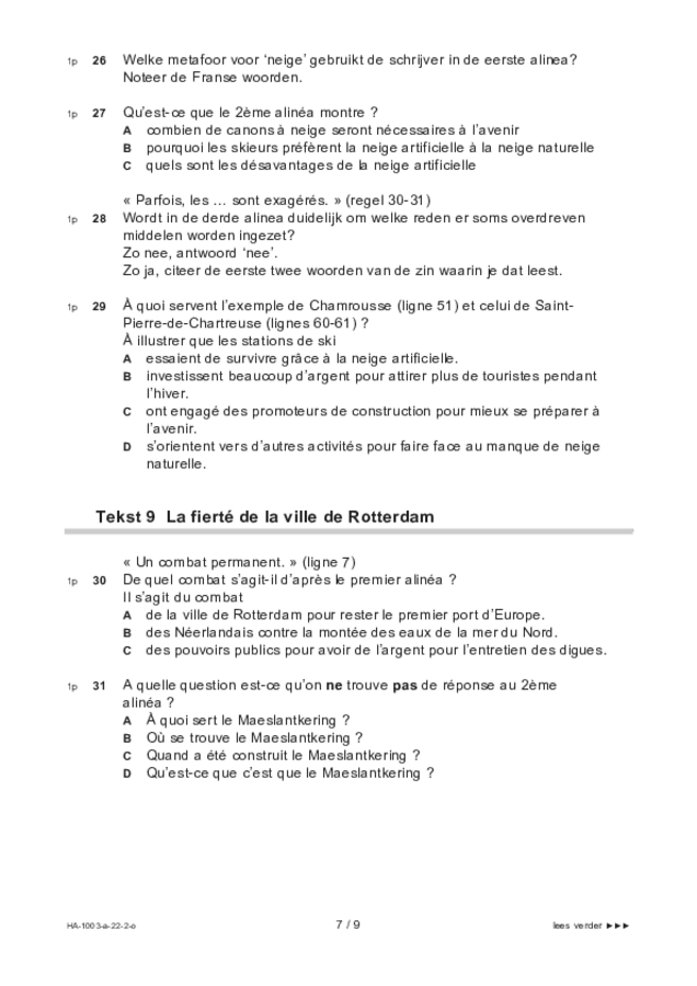 Opgaven examen HAVO Frans 2022, tijdvak 2. Pagina 7