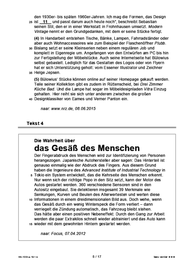 Bijlage examen HAVO Duits 2019, tijdvak 1. Pagina 5