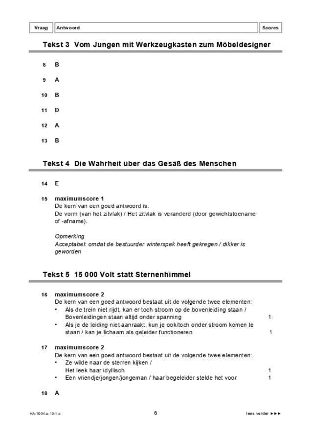 Correctievoorschrift examen HAVO Duits 2019, tijdvak 1. Pagina 6