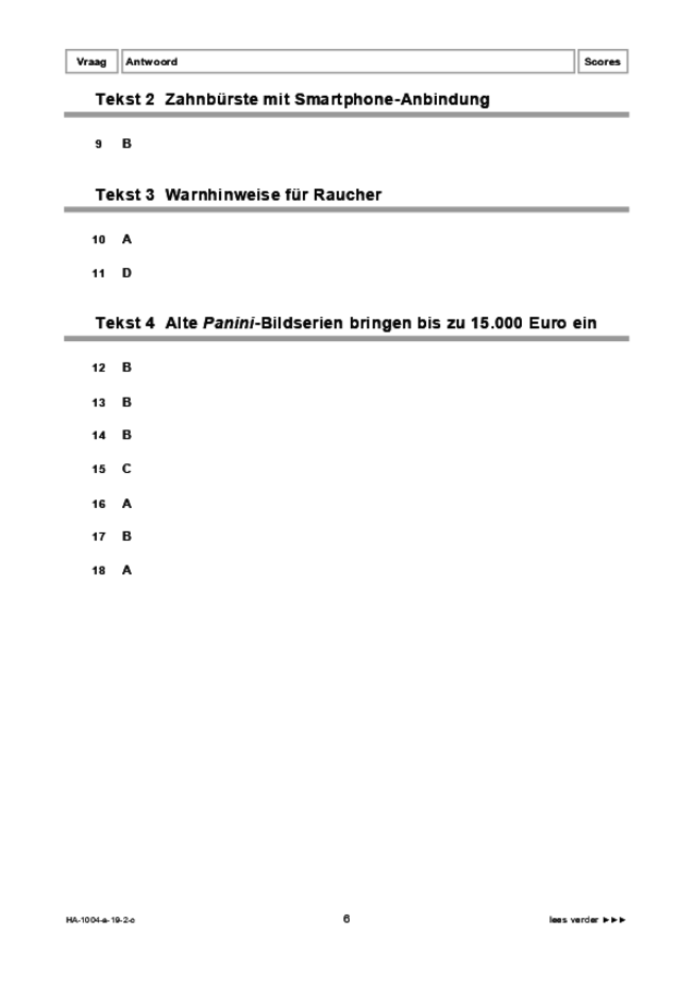 Correctievoorschrift examen HAVO Duits 2019, tijdvak 2. Pagina 6