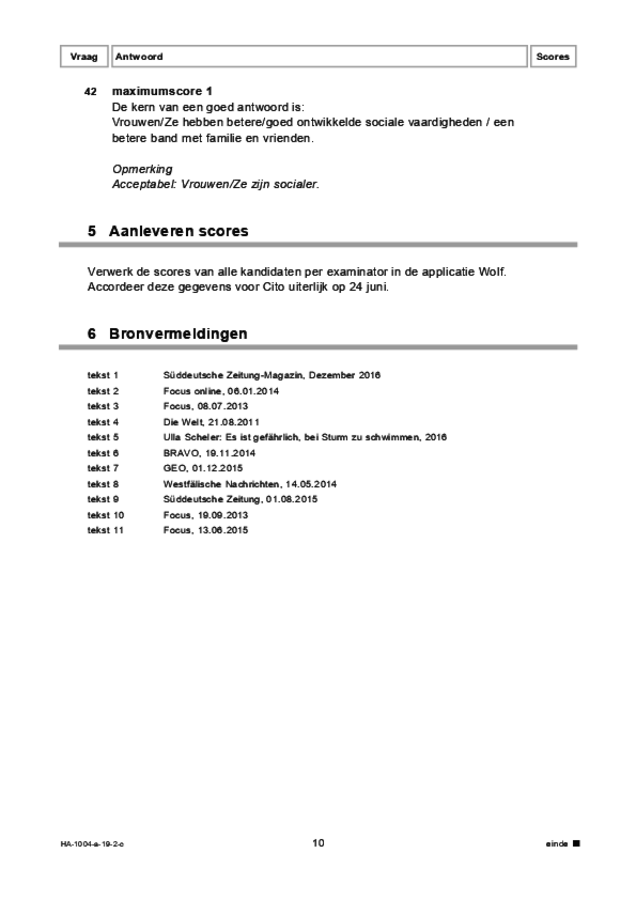 Correctievoorschrift examen HAVO Duits 2019, tijdvak 2. Pagina 10